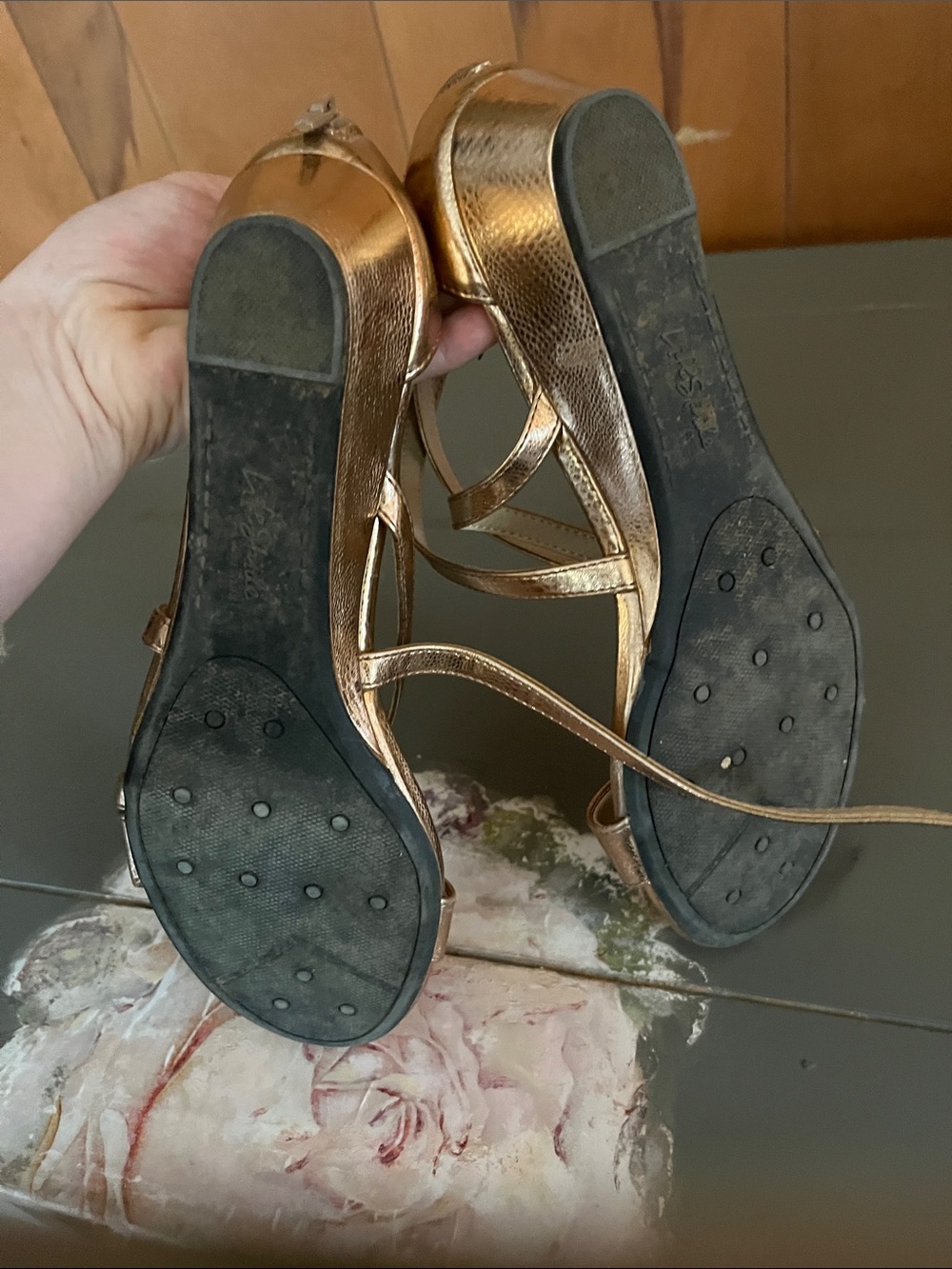 Life Stride Metallic Bronze Strappy Sandals for Women - Picture 6 of 7
